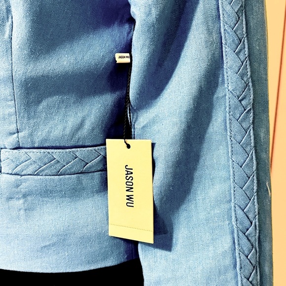 Jason Wu Notch Lapel Crop Blue Blazer NWT Size Small - Picture 6 of 13